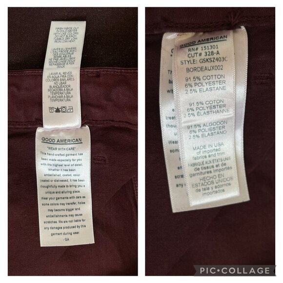 Good American Waxed Denim MiniSkirt in Bordeaux 6/28 - Picture 7 of 7